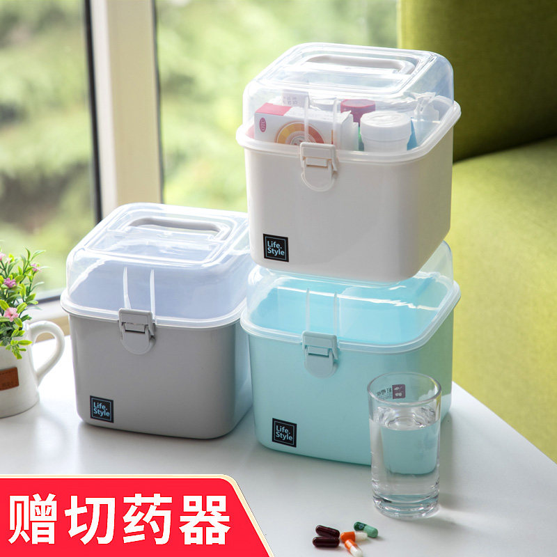 Medicine box Family medicine containing box Medical box Home medicine containing box Medical box Medical box Students Dormitory Small Medicine Box-Taobao