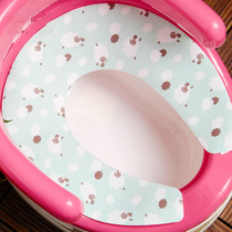 Childrens toilet pad plush winter sticky cartoon patch cotton pad warm and cold-proof ferrule baby (Q)