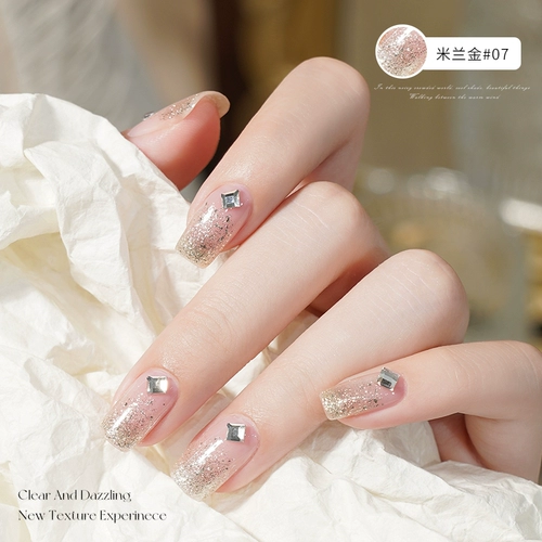 Kellykessa Champagne золотой лак для ногтей на искренний фототерапия гель бриллиант QQ Glue может разгрузить клей лак Барби.