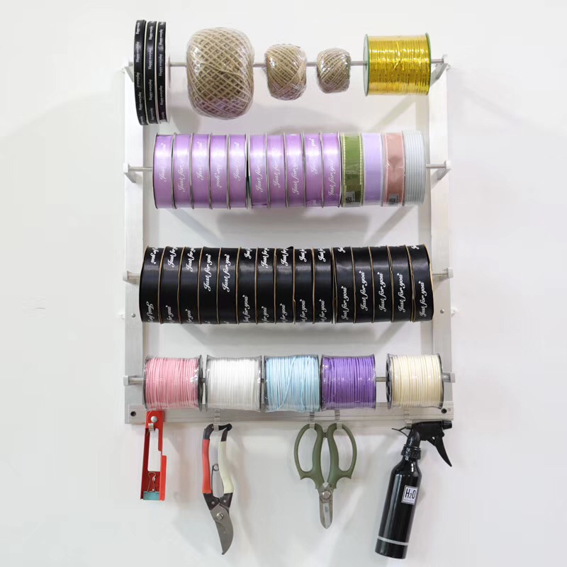 Hanging Wall Ribbon Frame Flower Art Ribbon Ribbon ribbon Ribbon Flower Shop Packing Supplies Satin Ribbon Containing Layer Shelf Color Ribbon Webbing Racks