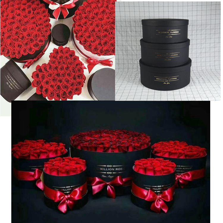 New fashion capital European and American exploits round flower case Seven New Year's new big hug casket oversize box European and American equivalent