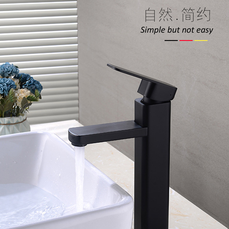 Black matt tap hot and cold water table basin tap basin Terra basin tap frosted water nozzle Single-hole dressing room