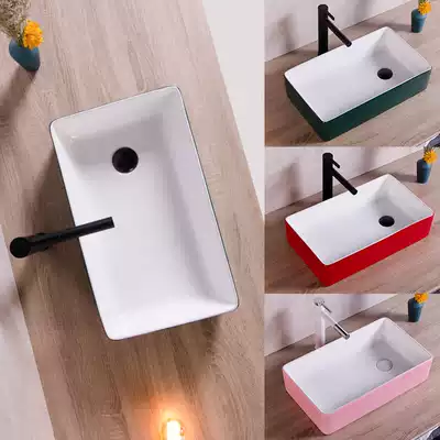 Creative table upper basin side water ceramic wash basin toilet washing machine Upper home balcony color