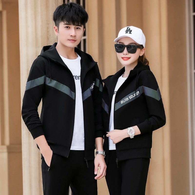 Spring and Autumn Sports Package Pure Cotton Uniform for Men and Women of the same High School Student Class Costume can customize logo print group purchase