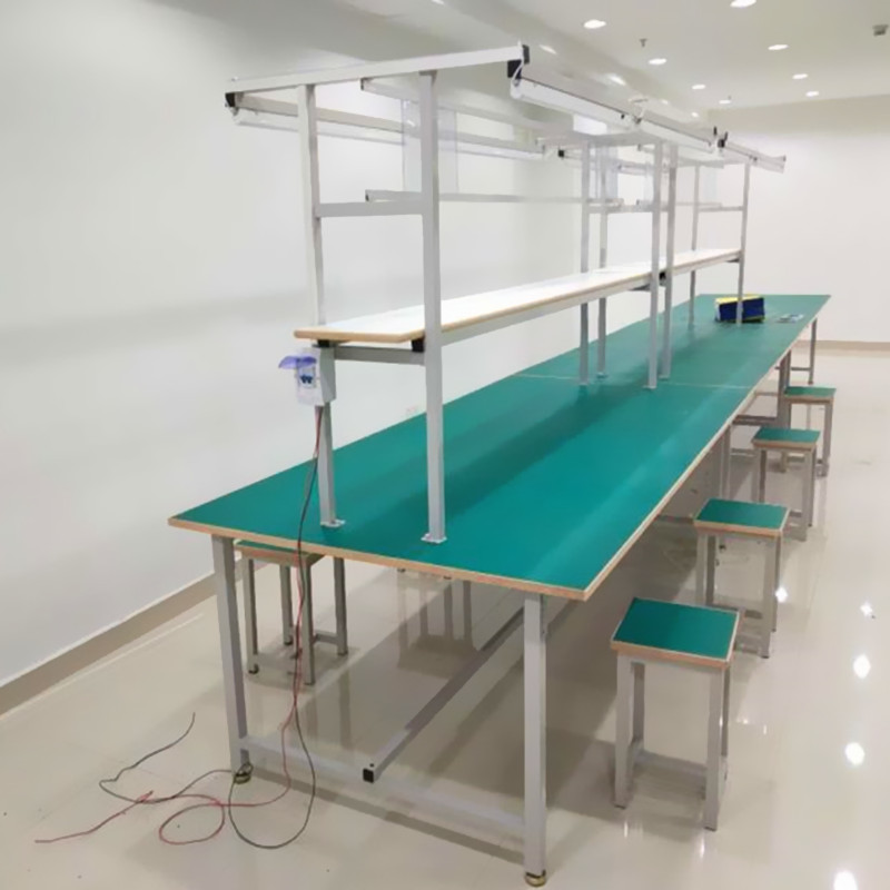 Antistatic worktop operating table assembly line maintenance trolley room packing table double face with lamp production pull wire order made