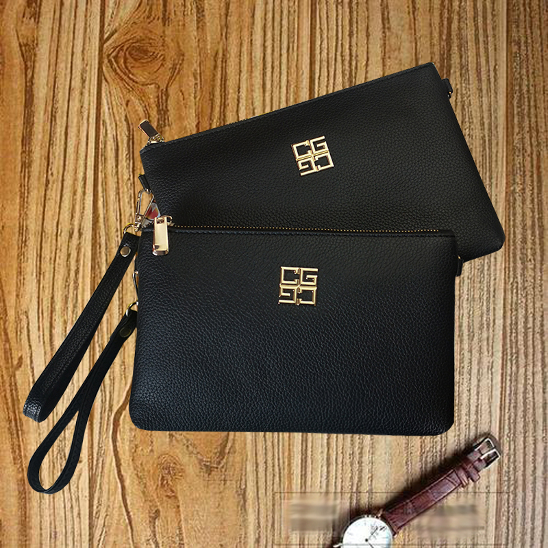 Clutch Soft Leather Fashion Clip Bag Envelope Bag Clutch Bag Casual Trendy Brand Handbag Men's Bag Social Guy Real Wallet