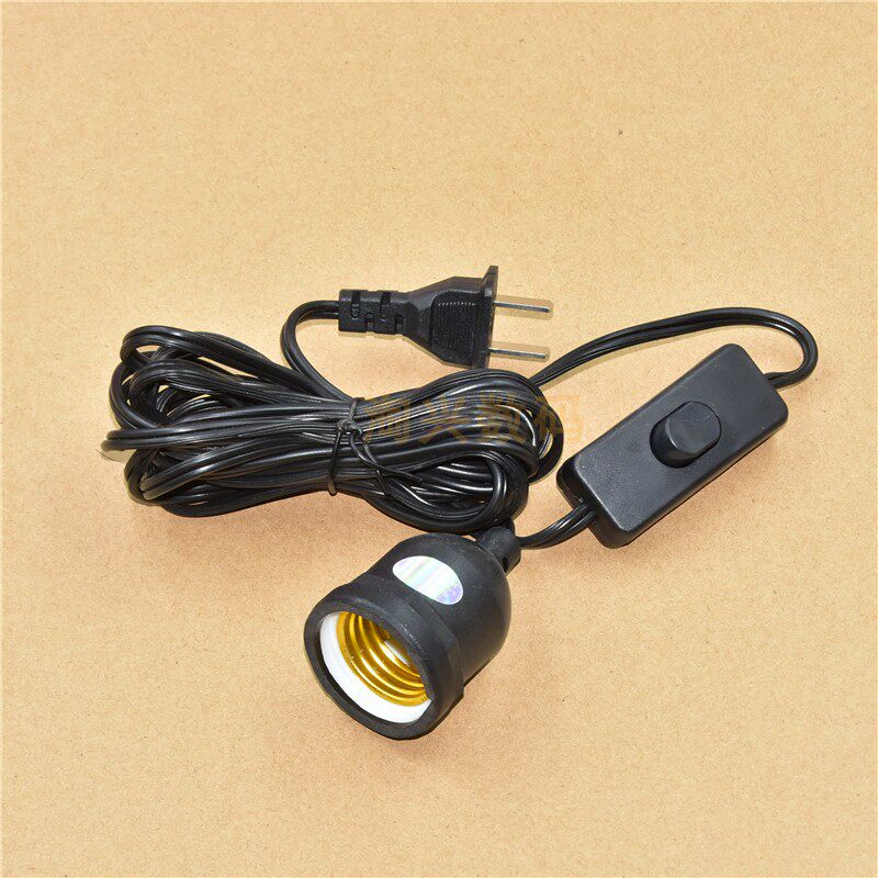 Outdoor waterproof lamp head line lamp holder with wire socket hanging hanging type LED bulb E27 screw mouth lamp holder wire with plug