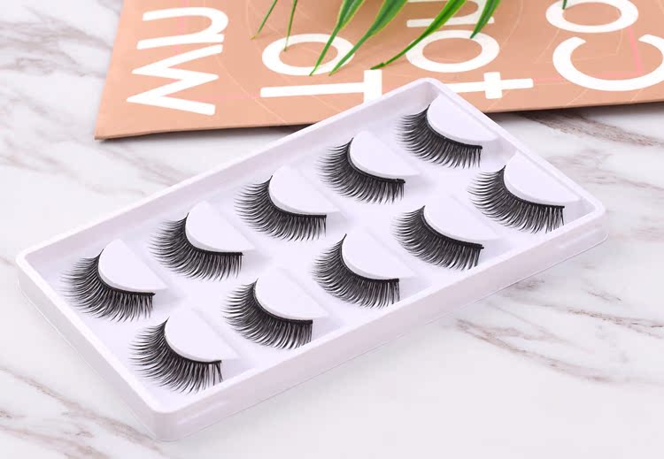 Lông mi giả dày tự nhiên thực tế trang điểm nude mô phỏng đồng bằng cứng cuống đôi mí năm cặp keo dan mi