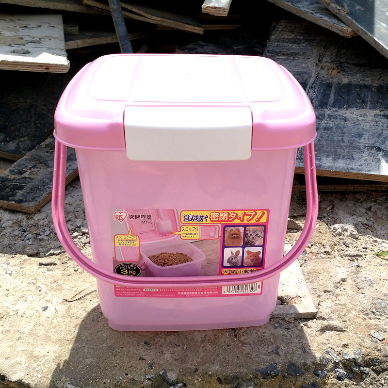 IRIS Pet Food Storage Barrel Dog Food Barrel Cat Food Barrel Rabbit Sealed Barrel Tank Damp box Storage Box 3kg