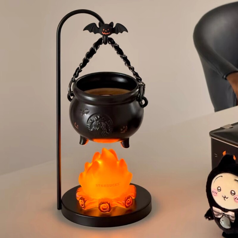 Starbucks Cup 2026 Halloween Magic Night Style Crucible-Shaped Temperature-Changing Mug with Flame-Shaped Light Base