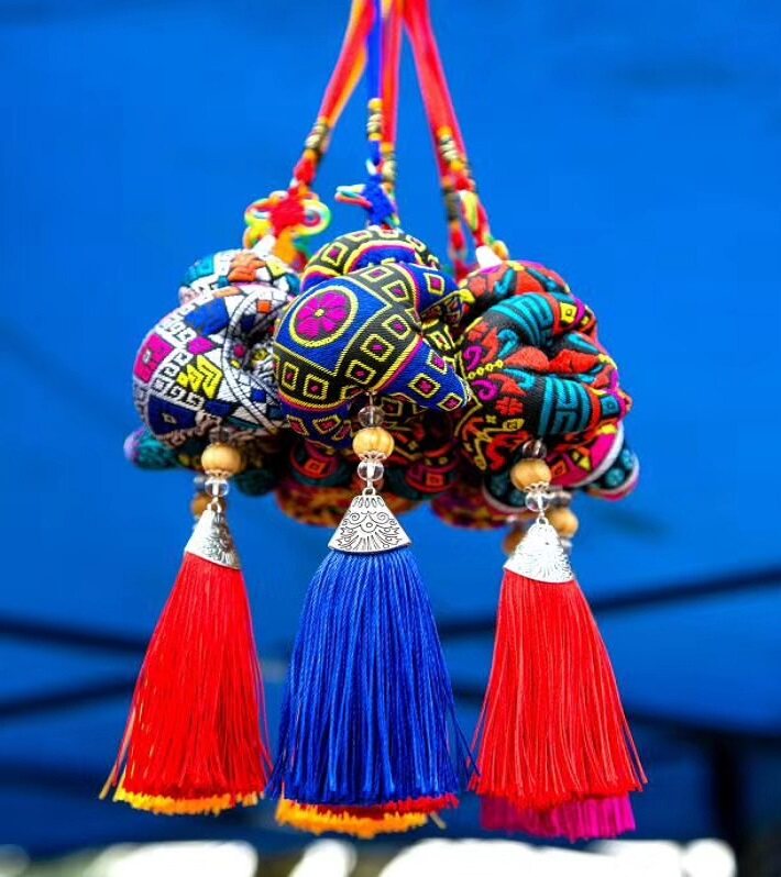 The Dragon Boat Festival Wormwood mosquito repellent incense sac Zhuang folk characteristics mascot pendant