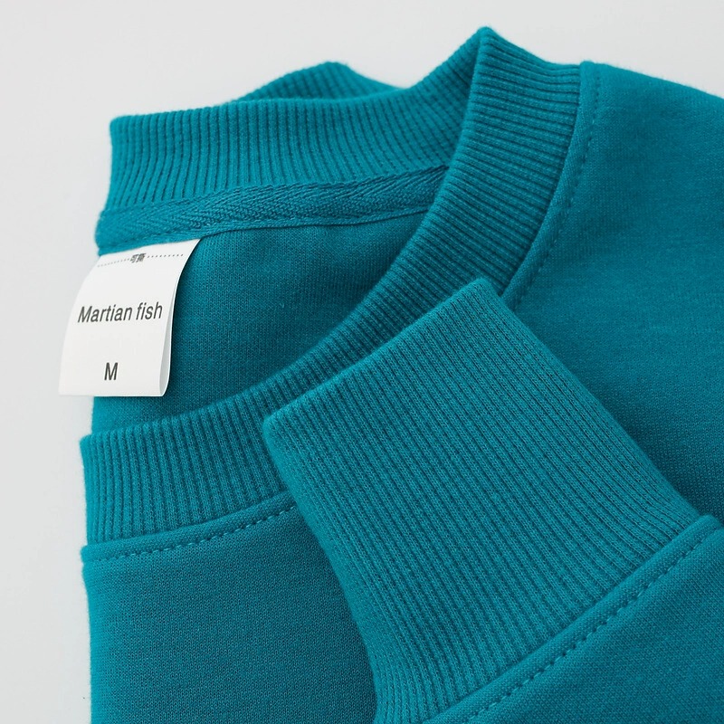 Elegant and Eye-Catching Peacock Blue 300g Heavyweight Drop-Shoulder Crewneck Fleece Sweatshirt, Solid Color Loose-Fit Couple's Base Layer Elegant and Eye-Catching Peacock Blue 300g Heavyweight Drop-Shoulder Crewneck Fleece Sweatshirt, Solid Color Loose-Fit Couple's Base Layer