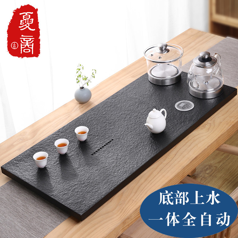 Tea tray suit integrated fully automatic water boiling kettle cooking tea home induction stove stone tea set urgin stone tea table-Taobao