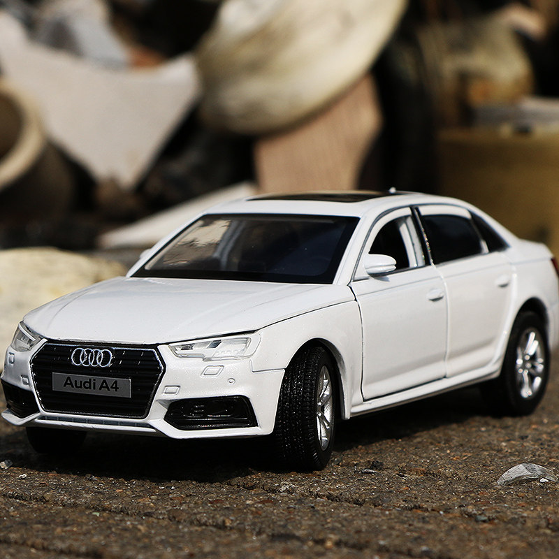 Audi A4 alloy car model 1:32 six-door steering shock absorber sound and light metal boy toy simulation car model