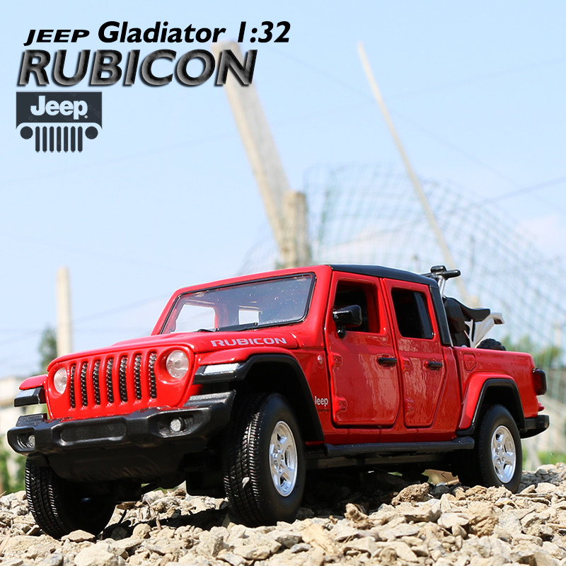 Speed 9 with passion JEEP gladiator alloy car model six-open sound and light leather truck toy simulation car model