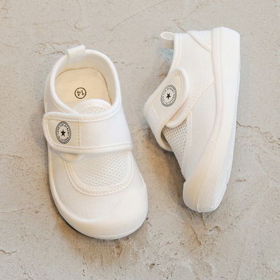 Kindergarten Indoor Shoes for Boys, Soft-Soled Non-Slip Canvas Shoes, Breathable Mesh Toddler Shoes for Entering Kindergarten, 2026 New Model — 1