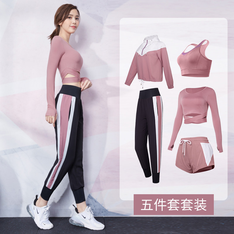 Yoga Suit Women's Autumn Winter Money Display Slim Professional High-end Fashion Speed Dry Gym Fitness Room Morning Striding Clothes Mesh Red Transport Action Suit