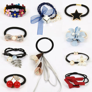 扎头发饰品 日式和风布艺蝴蝶结飘带发圈发绳