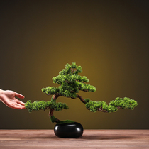 Ornements de bonsaï de pin accueillants simulés plantes vertes en pot décorations intérieures paysage de salle modèle en pin nouveaux ornements de style chinois