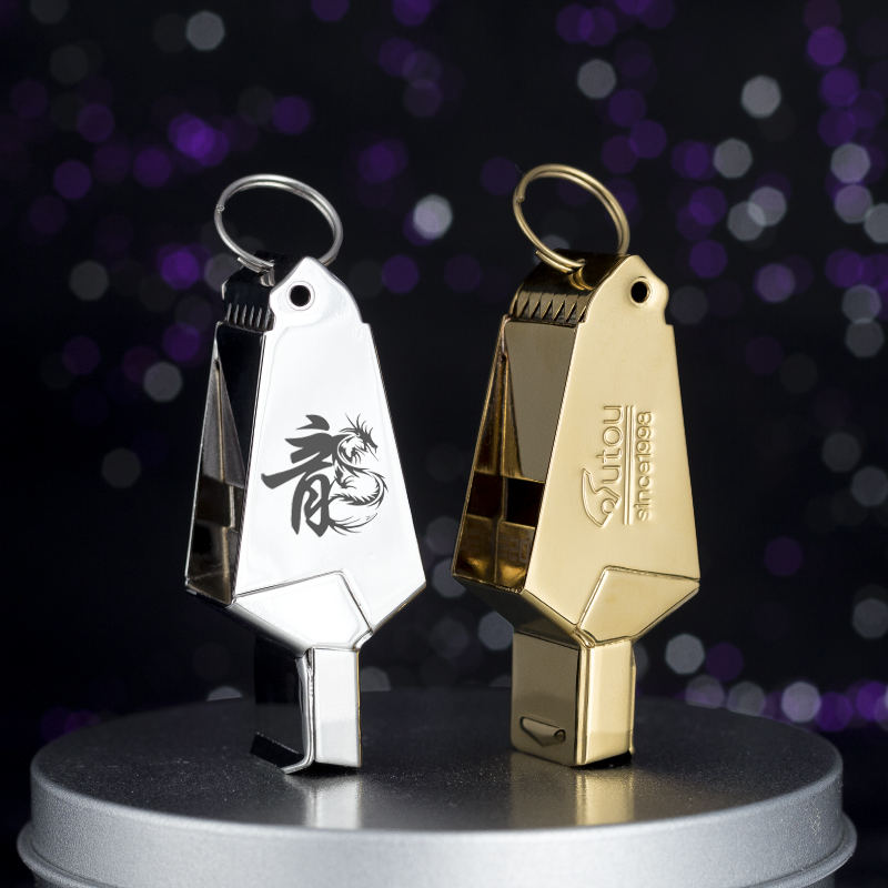 Metal Dolphin Whistle-free whistle of pure copper titanium gold whistle baseball referee special post of high frequency survival whistle