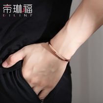 999 Sterling silver bracelet Men plated 18K gold Solid rose gold foot silver Tanabata Valentines Day gift to boyfriend