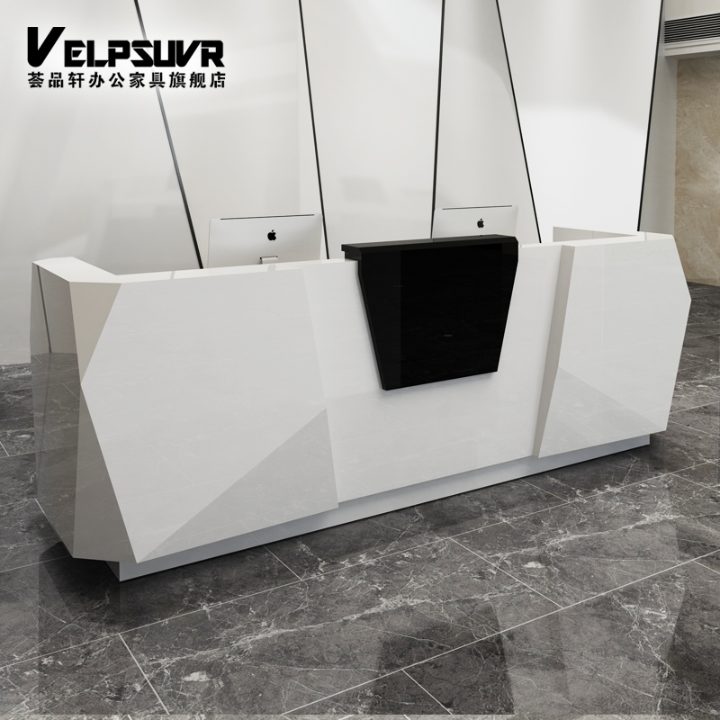 Company Reception Desk Reception Desk Brief Modern Hotel Greeting Guests at the Painted Beauty Institute Cashier's desk at the front desk