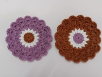 Hand-knitted crocheted cotton couple coasters heat insulation pads finished products
