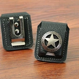 Зажигалка, кожаный бирюзовый чехол, воловья кожа, из натуральной кожи