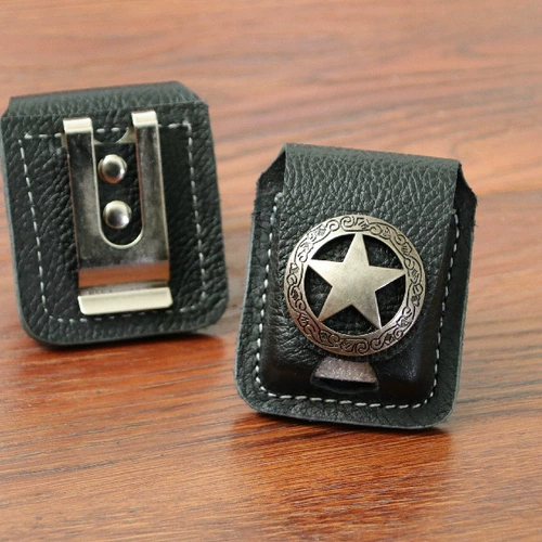 Зажигалка, кожаный бирюзовый чехол, воловья кожа, из натуральной кожи