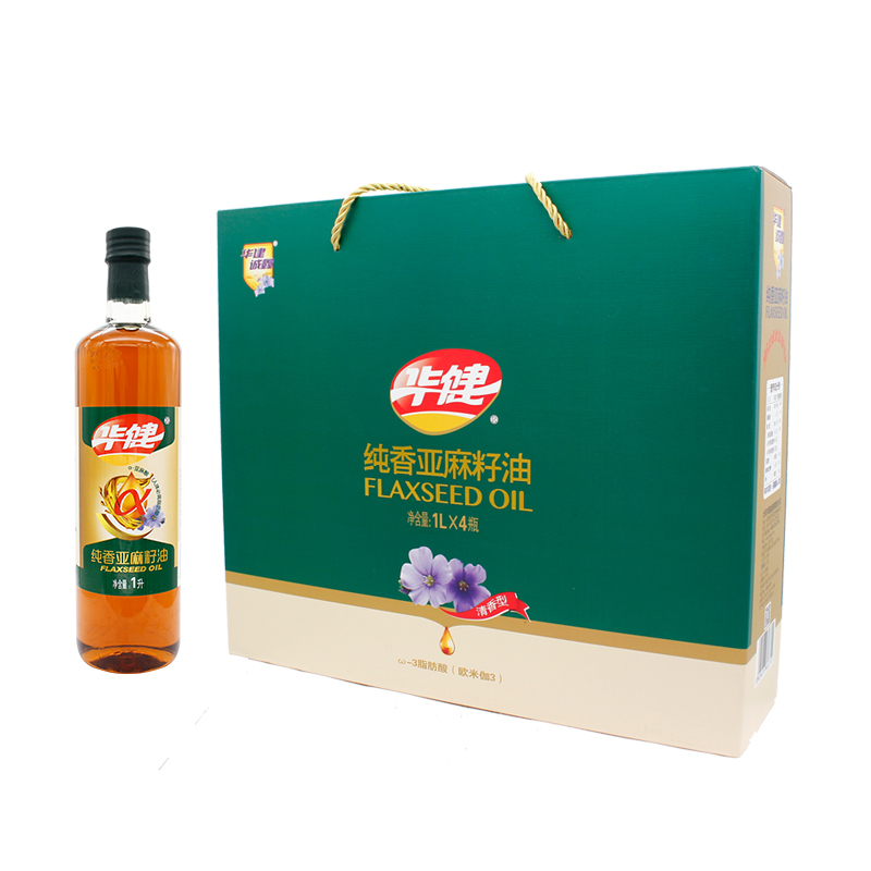 Huajiang Chengxin Pure Xin Flax Seed Oil 1L*4 Bottle (Gift Box) Huajian Flax Oil Best Oil