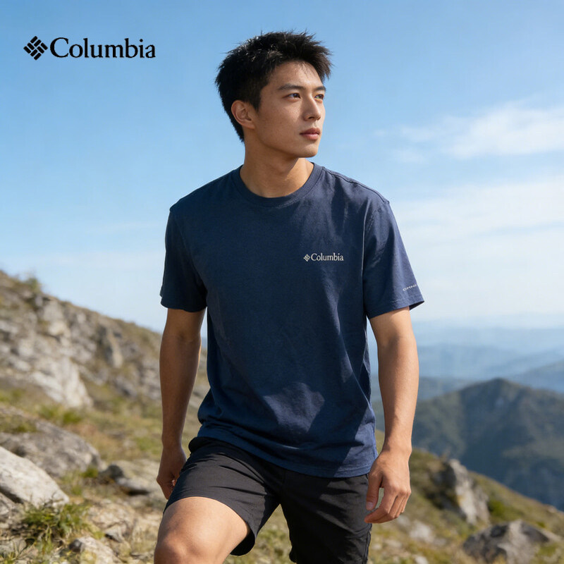 Colombia Outdoor 26 Spring/Summer New Men's Upf50 Sun Protection Moisture-Wicking Quick-Dry Cooling Short-Sleeve T-Shirt Xe8880