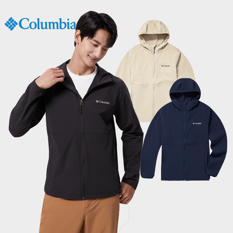 Columbia Columbia Soft Shell Jacket Men's Outdoor Casual Stretch Hooded Spring & Fall Jacket Windbreaker Xo8440