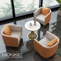 Light Extravagant Orange Red Sofa Chair Coffee Shop 4S Store High-end Clubhouse Single Sofa Chair Nordic Reception Sofa Combination