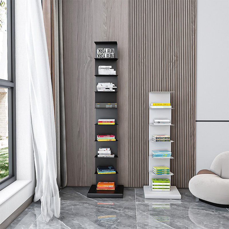 Nordic invisible bookshelf corner bookcase floor bookshelf storage rack multi-layer rack display rack simple picture book rack