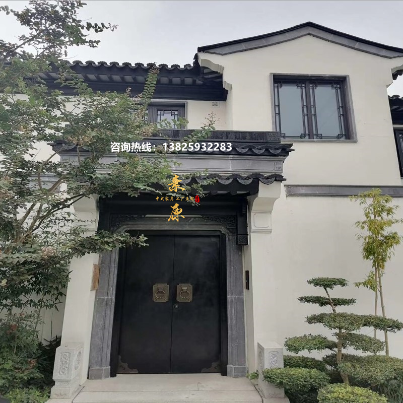 Chinese imitation ancient gate courtyard wooden door old elm wood door double open door rural self-built door Villa Gate