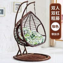 Net red birds nest chair home double basket cradle hanging empty light luxury lying outdoor double pole Teng outdoor hanging Orchid Leisure
