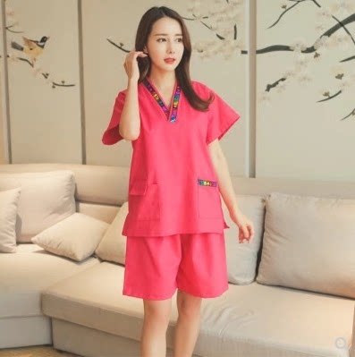 Sweat Transpiration 100% Pure Cotton Women's Large Size Bathing Suit Sauna Conserved New Korean Version Sweat Steamed Clothes Full Cotton Bath Clothes