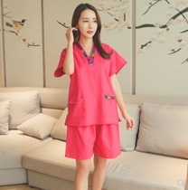 Khan steam clothing 100% cotton Womens large size bath clothing sauna new Korean sweat steamed clothes cotton bathrobe