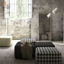 Simple and modern small footstool Nordic light luxury fabric houndstooth sofa stool clothing store shopping mall cloakroom changing shoe stool