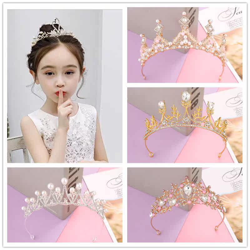 Birthday Crown girl headdress children's high-end crown girl hair hoop for hair hoop