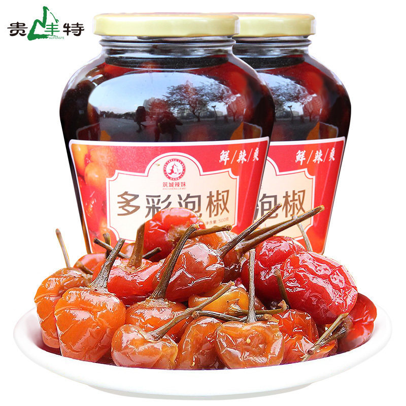 Seven Colorful Chili Peppers Sweet Pepper peppers Next meal appetizers Appetizer Small Vegetable hot sauce pickled chili 500GX2 jar