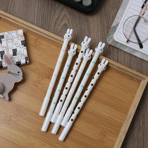 A cute wind cute little white rabbit hipster box 3 color black pen signature gel pen