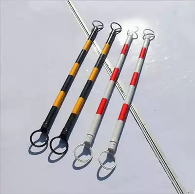 Factory direct sales telescopic rubber road cone connecting rod PVC road cone warning connecting rod red and white reflective rod