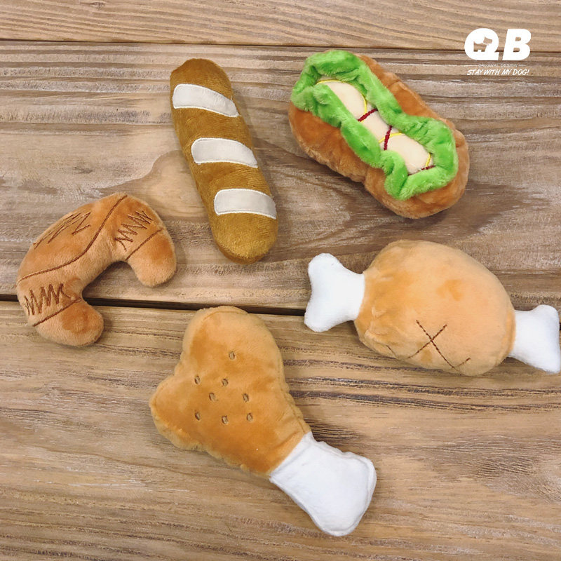 QB Cute Bread Vocals Toy Snowneri Teddy Mini Dog Puppies Toy Grindle Teeth Wool Suede Toy