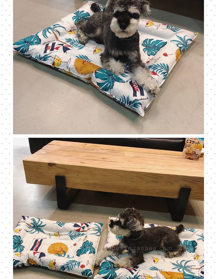 QB pet băng pad chó mat mùa hè mat mèo mùa hè mát mẻ pad ngủ làm mát chống cắn cắn Teddy kennel mát tổ - Cat / Dog hàng ngày Neccessities Máng thức ăn cho chó