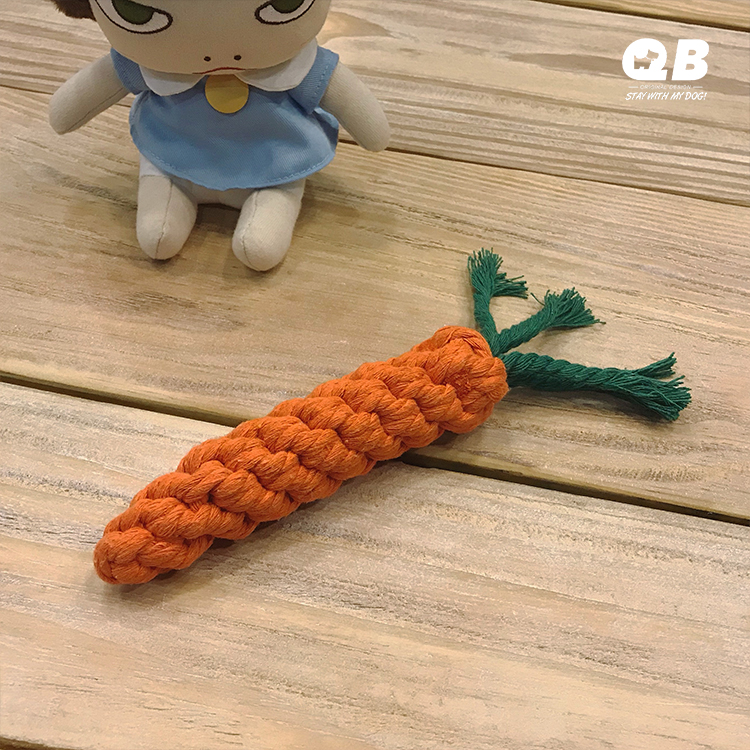 QB pet dog toy knot rope bite rope general bite resistant toy pet toy carrot cleaning teeth molar cotton rope
