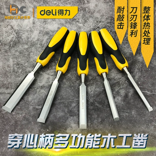 Deeli Woodworking, стучащий сквозь сердце резиновая ручка, долото, сглаживающая лопата, долото, стальное дотоло