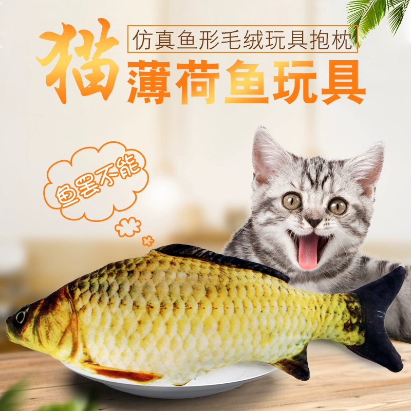 Catnip đồ chơi cá vui mèo dính vật nuôi mèo con mèo mol mol mèo cung cấp mô phỏng cá ôm gối đồ chơi sang trọng - Mèo / Chó Đồ chơi