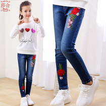 CUHK Girls Slim Stretch 2021 New Spring Childrens Little Feet Pants Girls Spring Dress Pants Tide