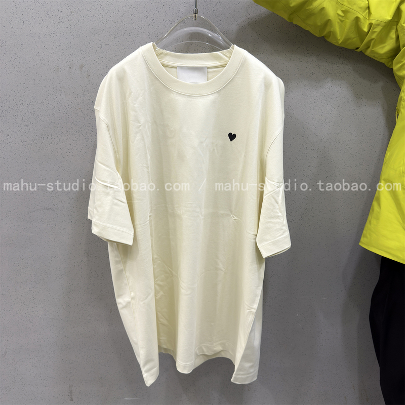 2026 French Style New Spade a Letter Heart Short-Sleeved T-Shirt Spring and Summer Victory Slogan Loose Texture Men's Top